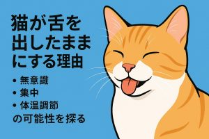舌を出す猫の画像